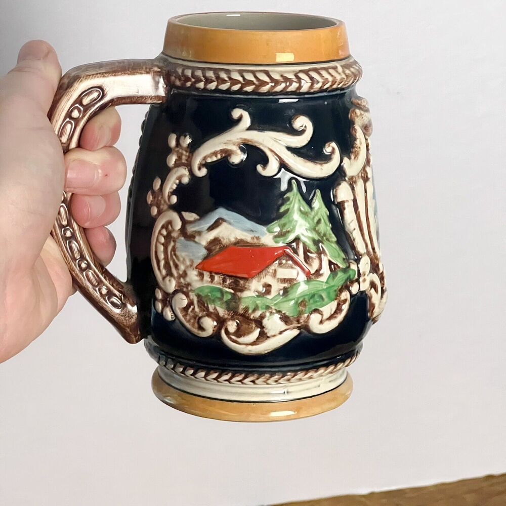GENEVE GERMAN COLLECTIBLE BEER STEIN MUG VINTAGE RARE - BEAUTIFUL - SEE PICS